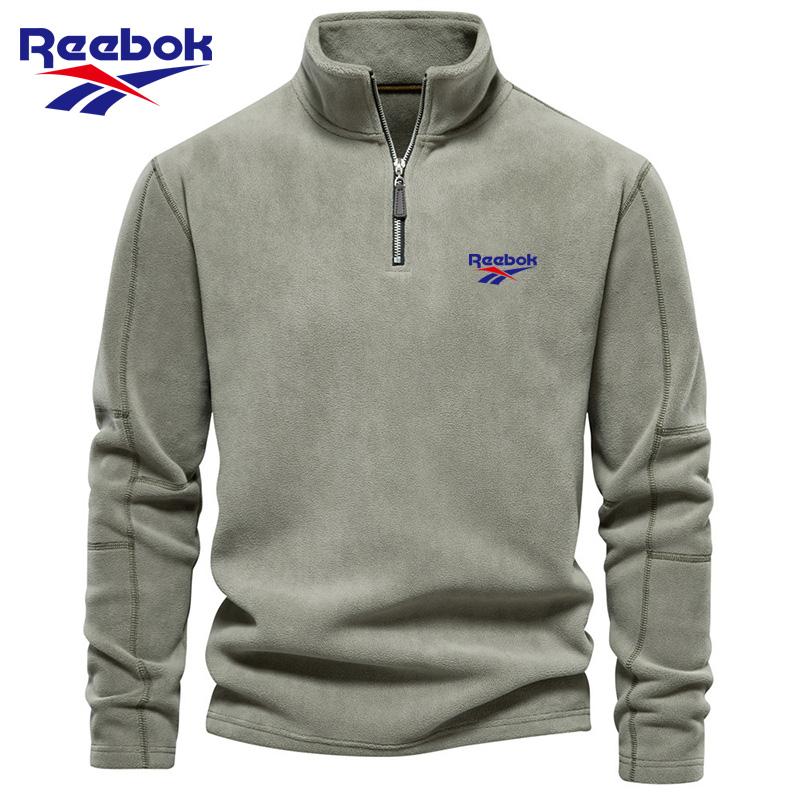 

Reebok 2026 Чоловіча осінньо-зимова новинка з вишивкою, зі стійкою-комірцем, напівблискавкою, з довгим рукавом, світшот, модний повсякденний флісовий топ L