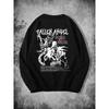 Men's Casual Fall & Winter Sweatshirt with Unique Angel Print - Cozy Polyester, Round Neck, Geometric Design