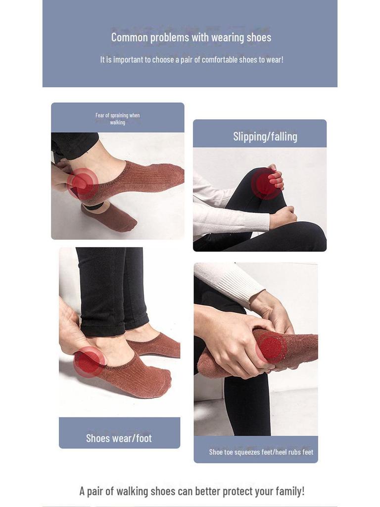 Women's Oil-Free Non-Slip Walking Shoes with Magnetic Vibration and Terahertz Energy for Pulse Massage