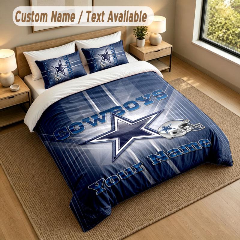 Bedding Set 1 Duvet Cover 2 Pillowcases Dallas Cowboys Print Soft Bed Linen Bedroom Decor