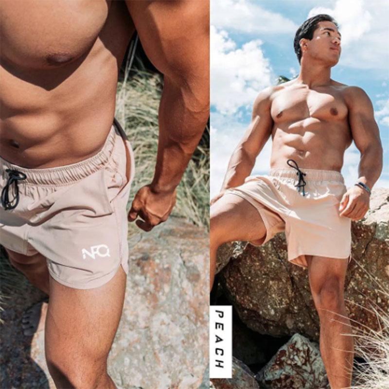 Summer Thin Sports Fitness Shorts Men's Quick-drying Loose Breathable Running Shorts Fashion Casual Large Size Quarter Pants