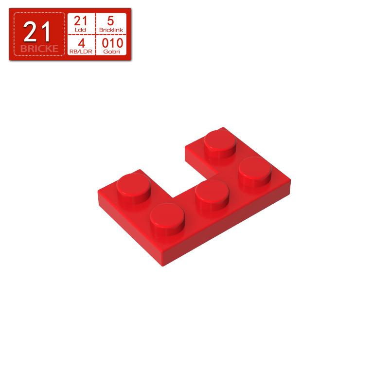 

BRICKE 73831 2x3 Notched Plate - LEGO-Compatible Building Block MOC Accessory 63 pcs яскраво-червоного кольору