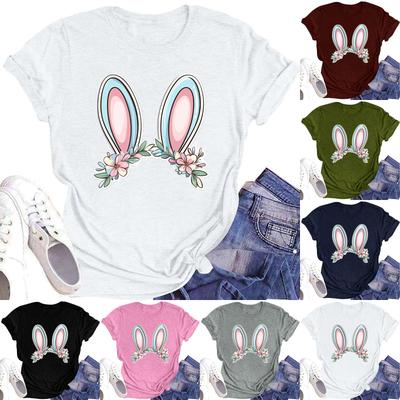 Women's Printed Round Neck Short-sleeved T-shirt Top
