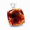 Натуральний помаранчевий топаз Срібло 925 проби 100 каратів Підвіска з дорогоцінним камінням Квадратне огранювання СЕРТИФІКОВАНО my-480-ns