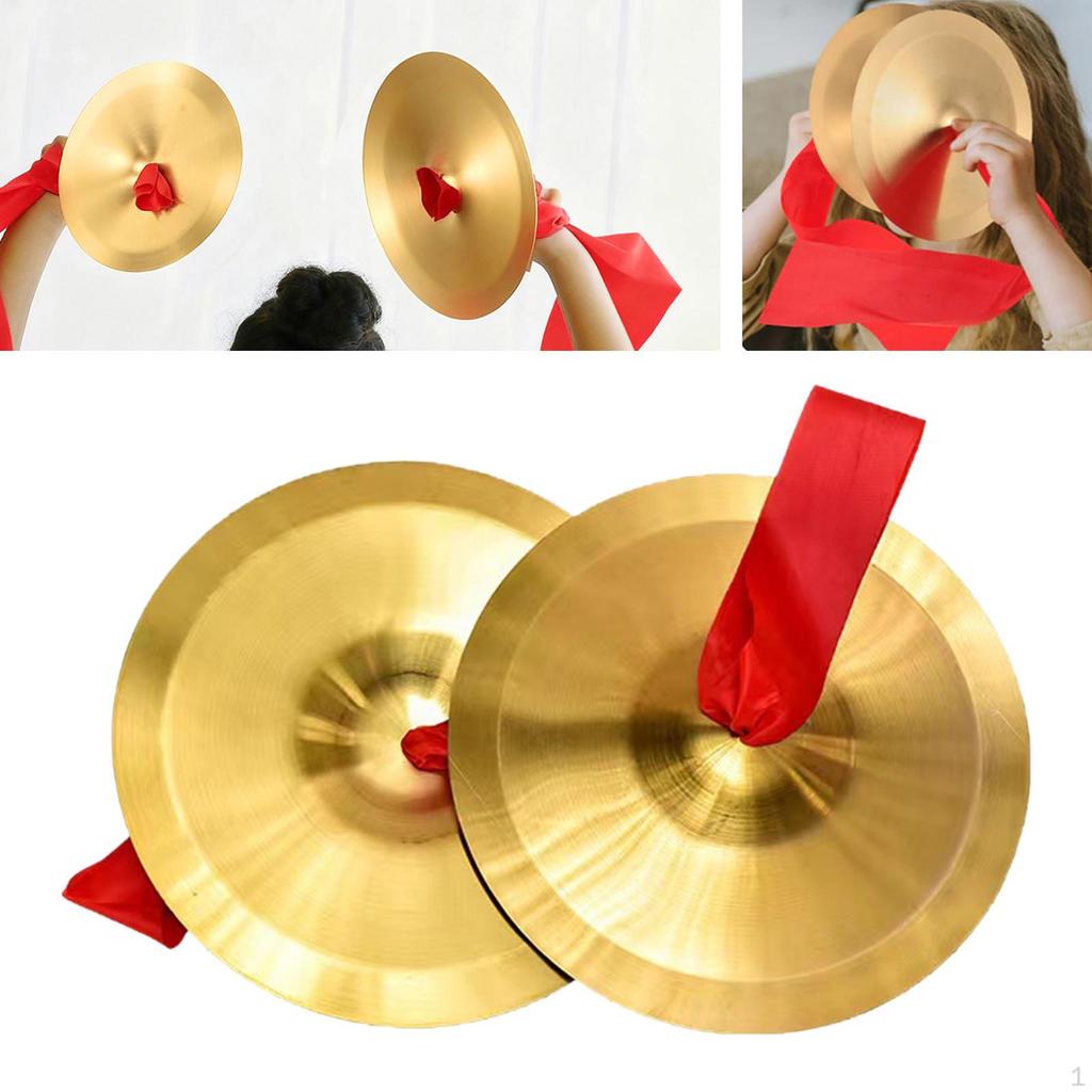 2 Pieces Mini Hand Cymbals Copper Teaching Aids, Percussion Instrument for Activities
