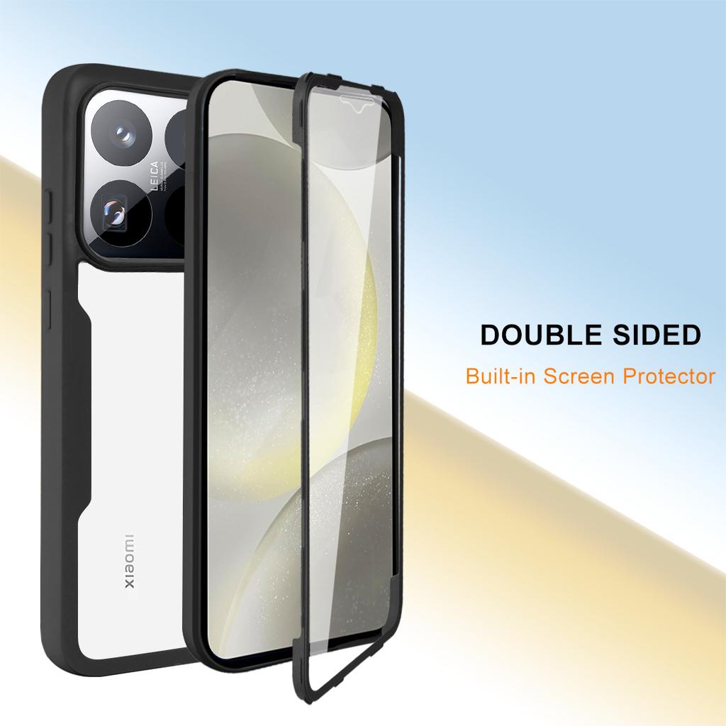 For Xiaomi 15 Pro Case Acrylic+TPU Clear Phone Cover with PET Screen Film