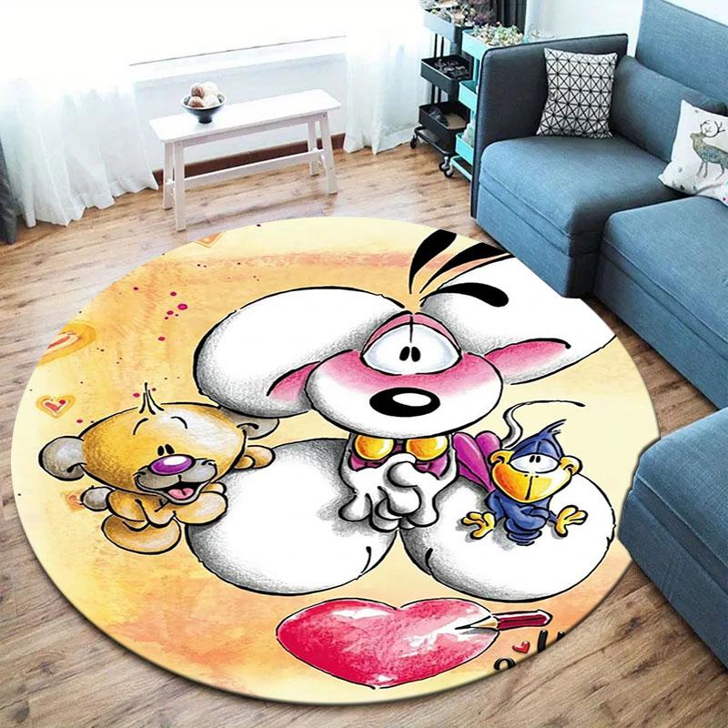 Diddl Custom Name Round Area Rug,Carpet Rug for Living Room Bedroom Sofa Playroom Decor,Non-slip Floor Mat