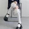 Stylish Lace Trimmed Long Socks Having Ribbon Detail Daily Lovely Socks Perfect For School Uniform And Cute Daily Wear