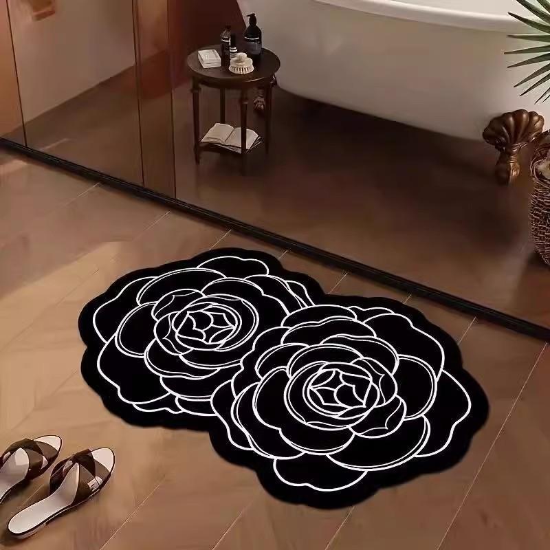 Irregular Bathroom Floor Mat Entrance Door Mat Bathroom Quick Drying Anti Slip Mat Foot Pad