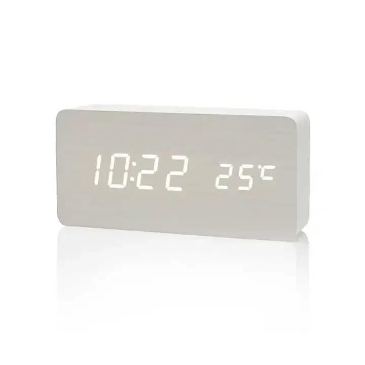 Top Quality Simple Fashion Life Wooden Alarm Clock Bedroom Study Home Decorative Art Bedside Table Alarm Clock, Usb Power Supply