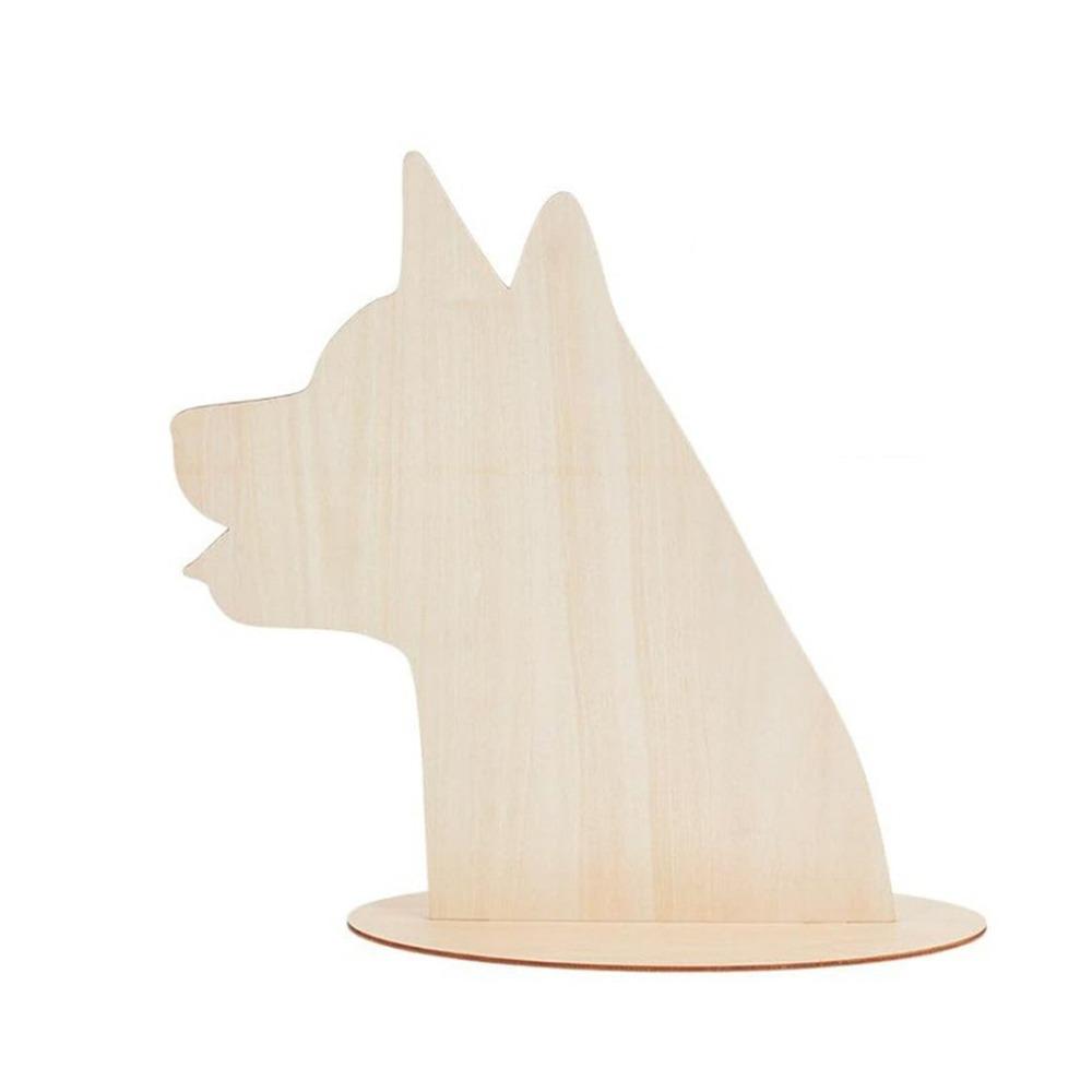 Removable Dog Silhouette Display Stand DIY Blank Dog Scarf Holder Wood Pet Bib Display Rack Home