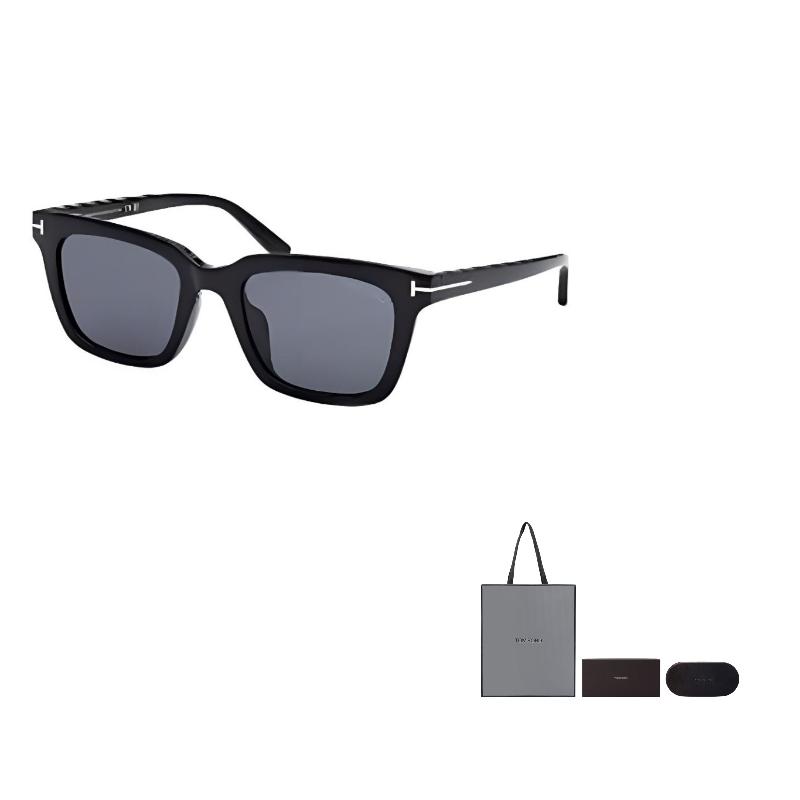 TF Mirror Leg Logo Square Sunglasses Unisex Sunglasses Black FT0969-K5501A