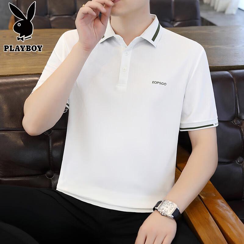 PLAYBOY Men s Casual Short Sleeve Polo T-shirt L