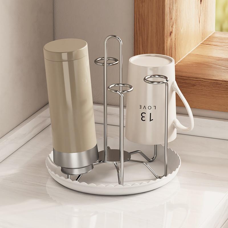 304 Stainless Steel Cup Holder Countertop Drain Rack Tea Cup Storage Drying Stand