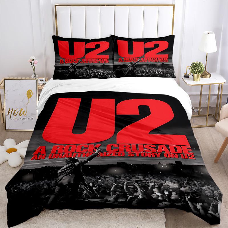 3pcs U2, Rock Crusade Duvet Cover Set - Soft & Breathable Bedding, Includes 1 Duvet Cover and 1/2 Pillowcases (No Insert) yy251107199