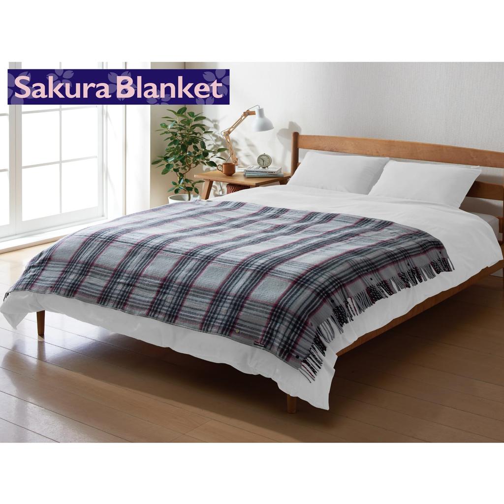 Sakura Blanket Hot Throw Large 170 x 130 Made in Silver Gray Blanket, Size, cm, Japan, Washable, SAKURA39-TK1(SG),