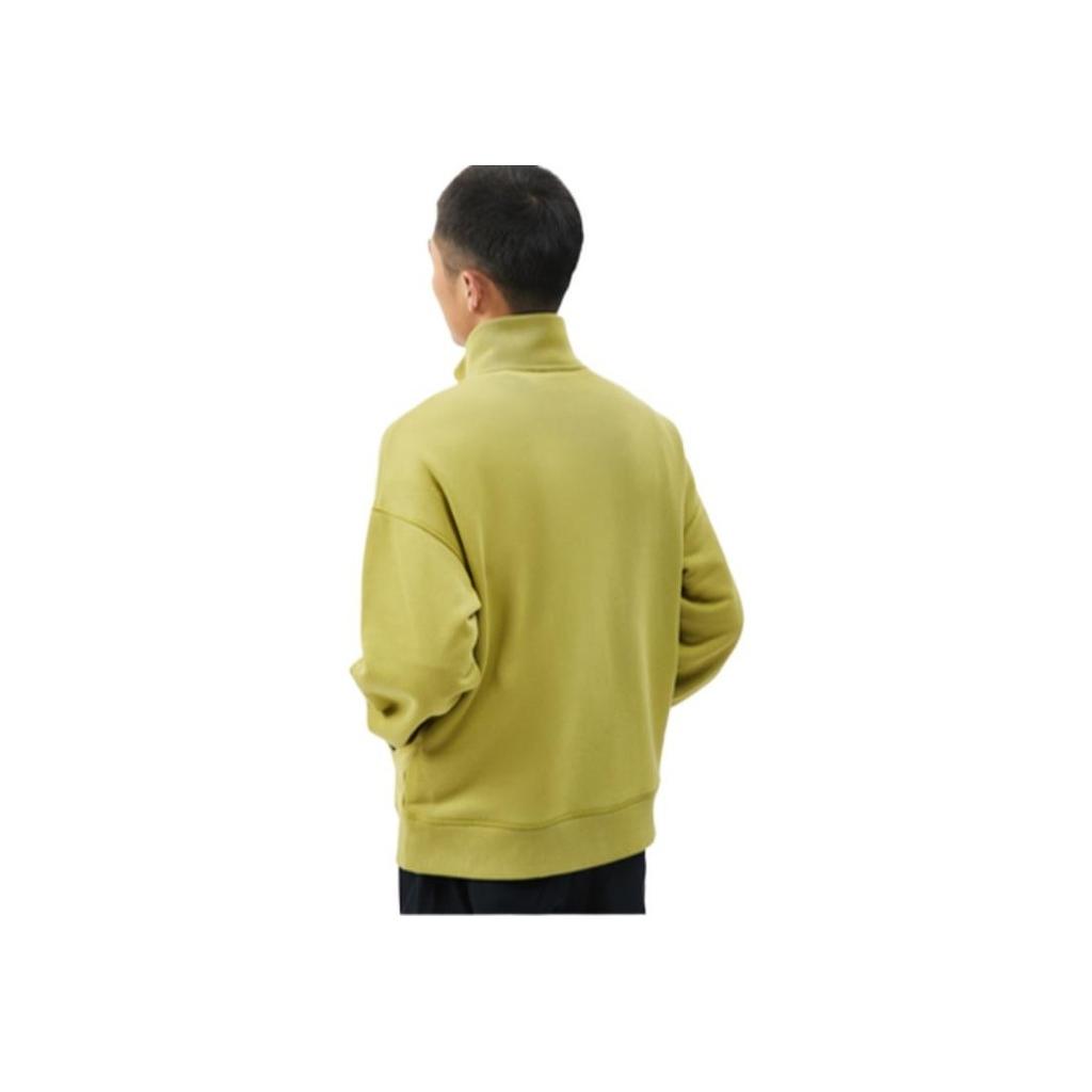 Li Ning Sports Lifestyle Series Solid Color Stand Collar Long Sleeve Pullover Sweatshirt Men Sweatshirt Long-Green-Branch AWDSA05-3