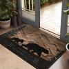 1pcs Welcome Bear Cable Pattern Door Mat Suitable for Living Room Bedroom Kitchen Office and Vacation Home Room Home Decoration