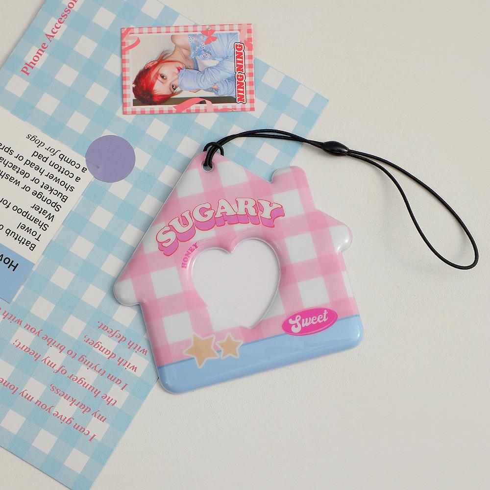 

Key Lovely Pvc Chain Photo Display Card Bus Card Protective Sleeve Students рожевий