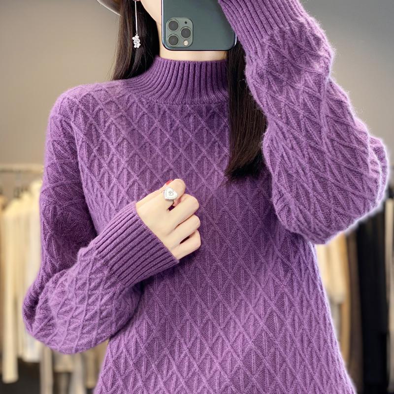 Pulover de cașmir pentru femei cașmir Qinghe 30% cașmir 70% lână cald și la modă versatil toamnă și iarnă