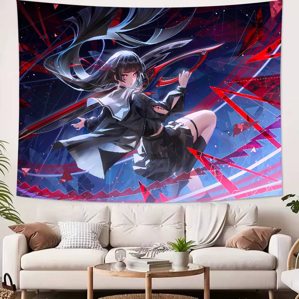 Hot Pretty Girl Chisa Wuthering Wave GAMING Tapestry Wall Hanging Wall Rugs Dorm Decor Blanket Camping Decoration Tapestry