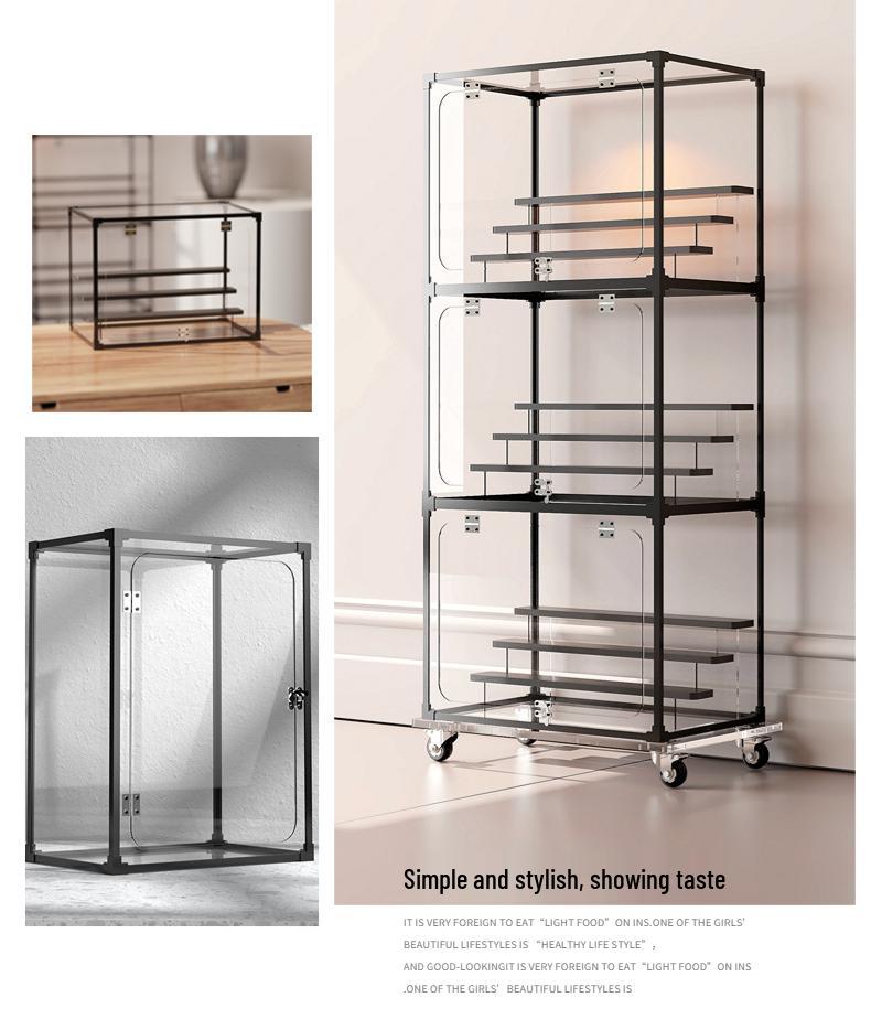 Clear Art Doll Display Case: Dustproof Stand for Pop Mart Figures and Building Blocks