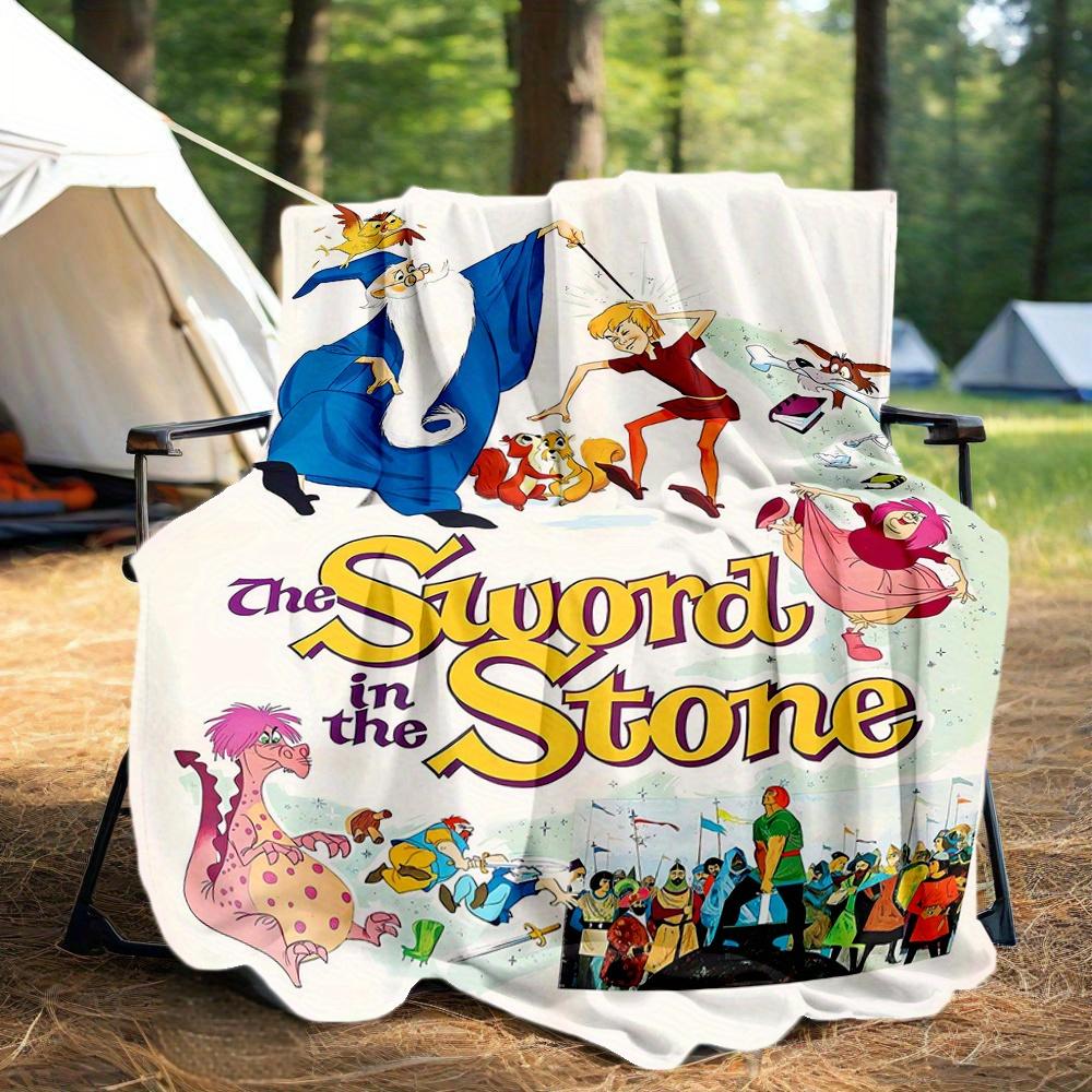 1pc, The Sword in the Stone Blanket Soft Throw for Outdoor, Gift Idea, Outdoor Blankets, Living Room, Travel