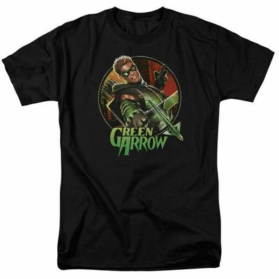 Green Arrow Sunset Archer Comic Book Unisex Black Unisex T-Shirt