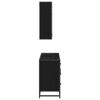 Bathroom Furniture Set 2 Pcs Black Oak Effect Wood Based Material