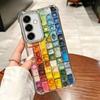 Watercolors Set Paint Palette Plating Phone Case For Samsung A17 A07 A37 A57 A16 A56 A15 A55 A14 A54 A13 A53 A26 A36 A25 A35 A24
