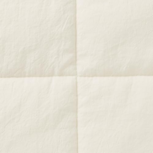 MUJI rutschfeste gewaschene Baumwoll-Matratzenauflage, Halbdoppel, 120 x 200 cm, Naturfarbe, 76017776