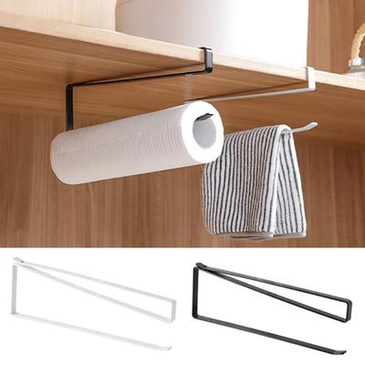 Suporte para rolo de papel sem perfuração, excelente suporte de carga, antiderrapante, aço inoxidável, instalação vertical e horizontal, gabinete, filme conservante, toalha, pano de prato