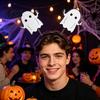 Comfortable Spooky Headband Halloween for Kids Adults, Glitter Pumpkin Bat Ghost Eye-catching Skull Hair Accessories Cosplay Dress Up Party