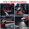 2-in-1 Auto-Starthilfe - Tragbarer Reifenfüller, Großes Display, LED-Licht & Powerbank für 4,0L Benzin 6,0L Diesel Auto