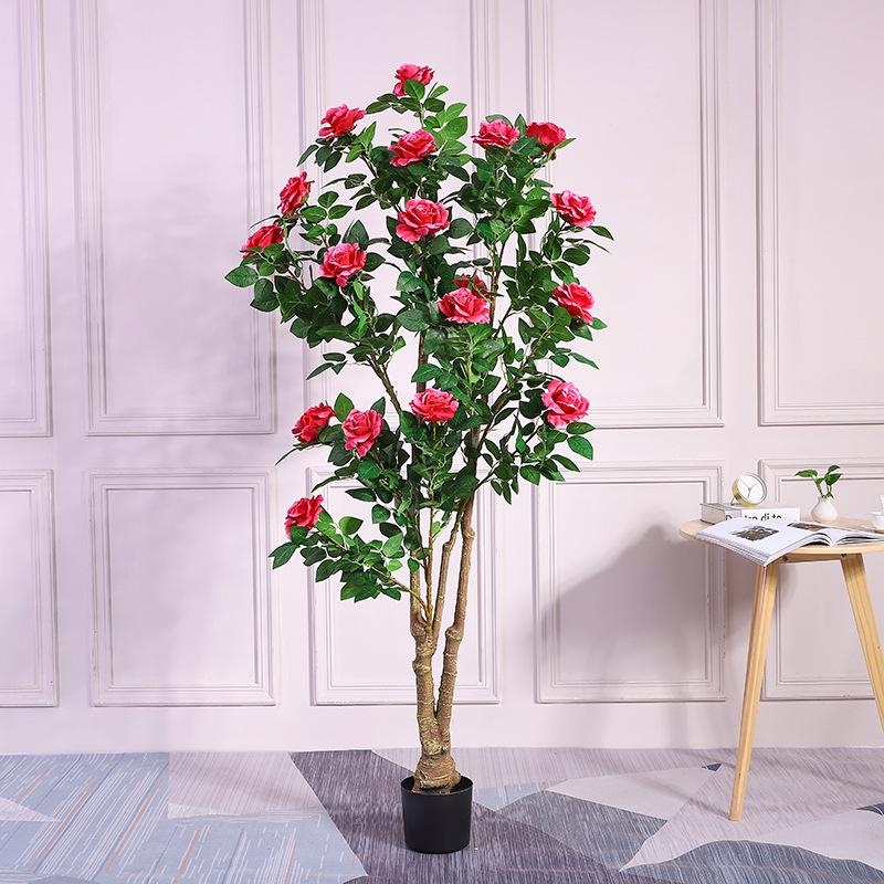 Artificial Potted Rose Peony Flower - Indoor Decorative Bonsai Plant