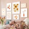Blume Markt Sonnenblume Orange Pfirsich Vase Abstrakte Boho Poster Druck Leinwand Malerei Nordic Wand Kunst Wohnzimmer Wohnkultur