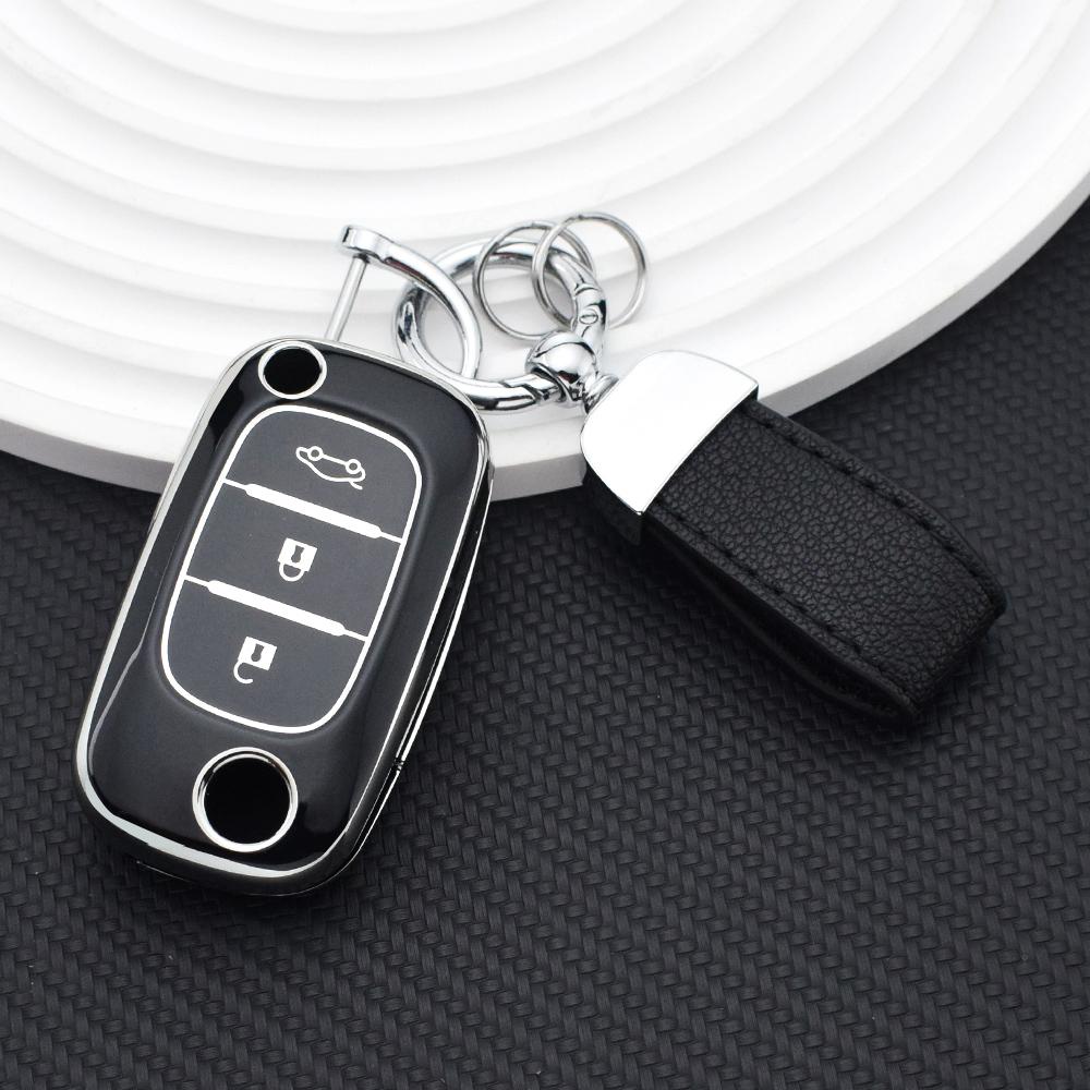 För Renault Clio Scenic Megane III Vivaro Movano Traffic Master Kangoo 3 Knappar TPU Flip Fjärrnyckel Skal Fodral