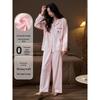 Women's Thin Ice Silk Pajamas - Spring/Autumn, Long Sleeve, Classy, Versatile for Home or Outdoor Wear, Includes Adorable Puppy Pattern.