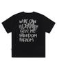 ESCAPEFROM Death For Freedom Print Oversized Short Sleeve T-Shirt Black