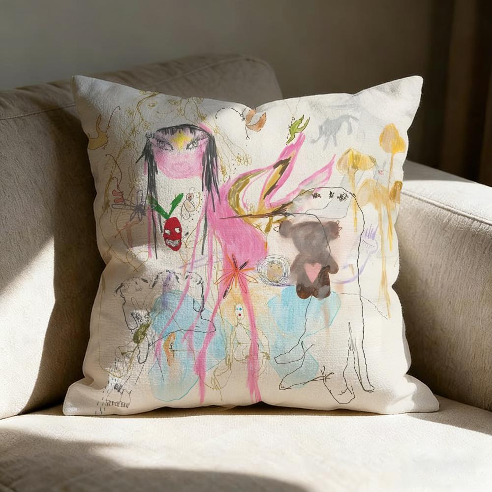 B-beabadoobeeS SINGER Pillow Case Linen Pillow Covers Cover For Couch Living Room Bench Patio Floor Linen Home Decor