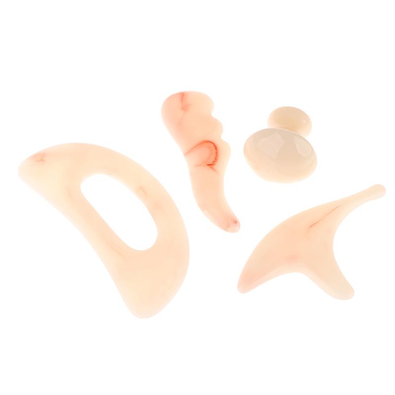 Pink Series Bending Knife Scraping Mushroom Shaped Facial Beauty Gua Sha Board Resin Massager Body Spa Acupuncture Physical