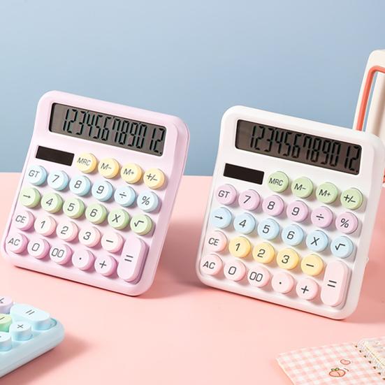 Calculator Typewriter Style Large LCD Display Easy Reading Round Keys Calculator for Everyday Office Use