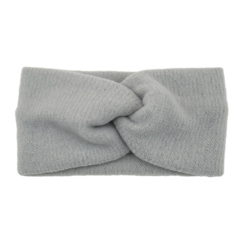 

2024 Зимняя теплая повязка на голову для женщин, ручная работа, однотонный эластичный узел, тюрбан, повязка для мытья лица, аксессуары для волос