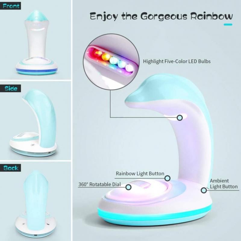 Rainbow Projector, Magic Rechargeable Rainbow Light, Portable and Durable Rainbow Night Light, Romantic Decorative Night Light As Gifts for Children