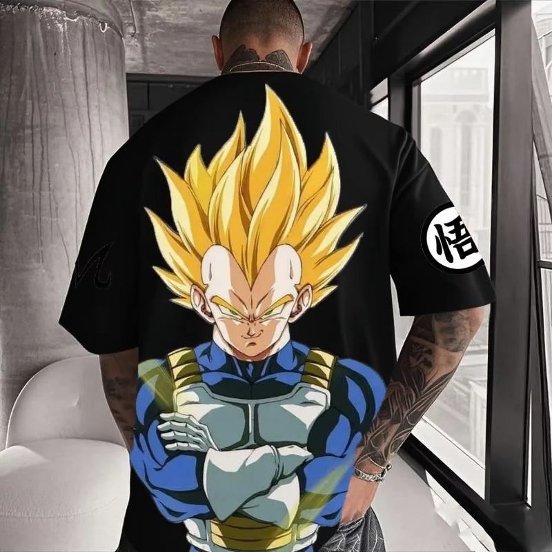 New Dragon Ball Vegeta Anime Printed Short Sleeve T-shirt Men s and Women s T-shirt Men s Top Sports T-shirt Harajuku Y2K Tee S