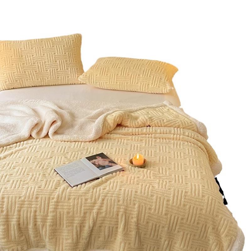 Thickened Jacquard Coral Fleece Sherpa Blanket