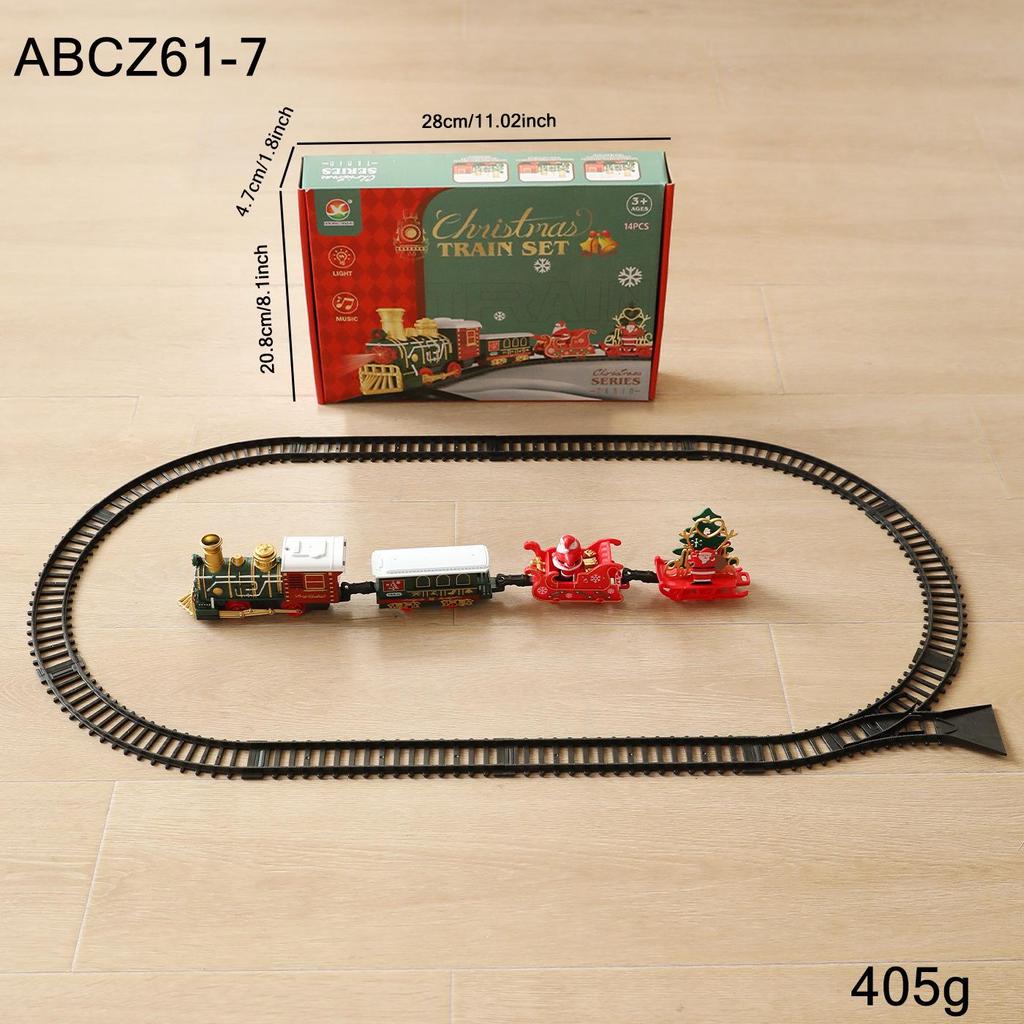 Children's Christmas Electric Train Set with Ornament Track and Tree Decoration