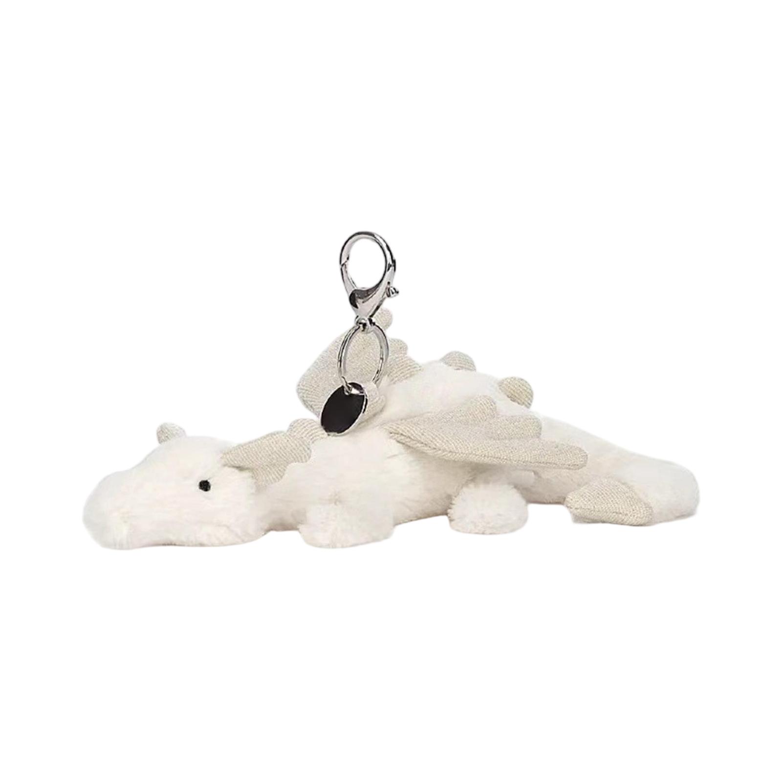 

Plush Dragon Keychain Soft Stuffed Animal Toy with Metal Clip Attachment for Backpack Purse or Bag Accessories One Size