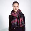 Style Plaid Scarf Women's Autumn and Winter Thick Wind Black Color Striped Imitation Cashmere Shawl