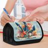 1pc Large Capacity Anchor & Coral Sea Nautical Design Pencil Case - Double Layer Flip-Top School & Office Organizer with Nautical Chart Pocket, Durabl